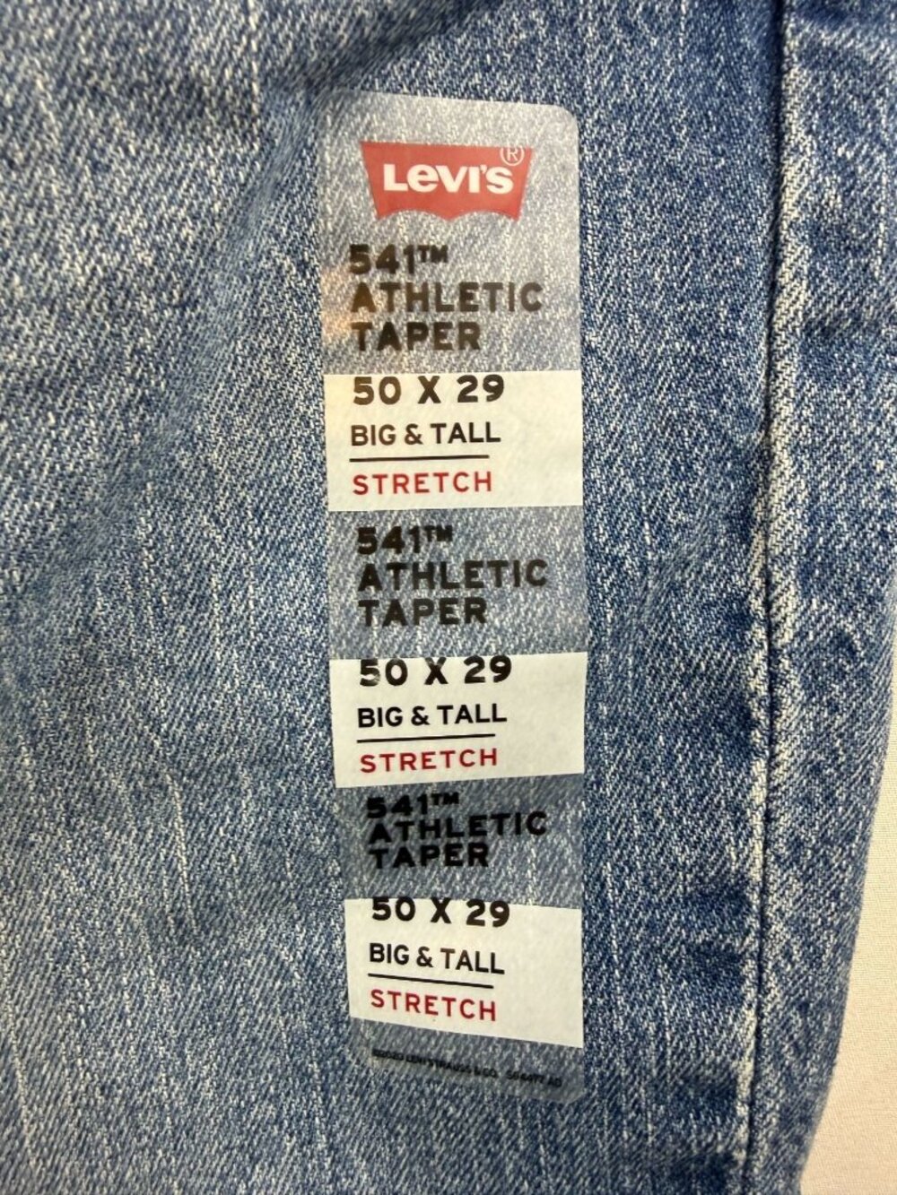 NWT Levis 541 Athletic Taper Blue Jeans Men’s size 50x29 Stretch Light Wash - Picture 3 of 14